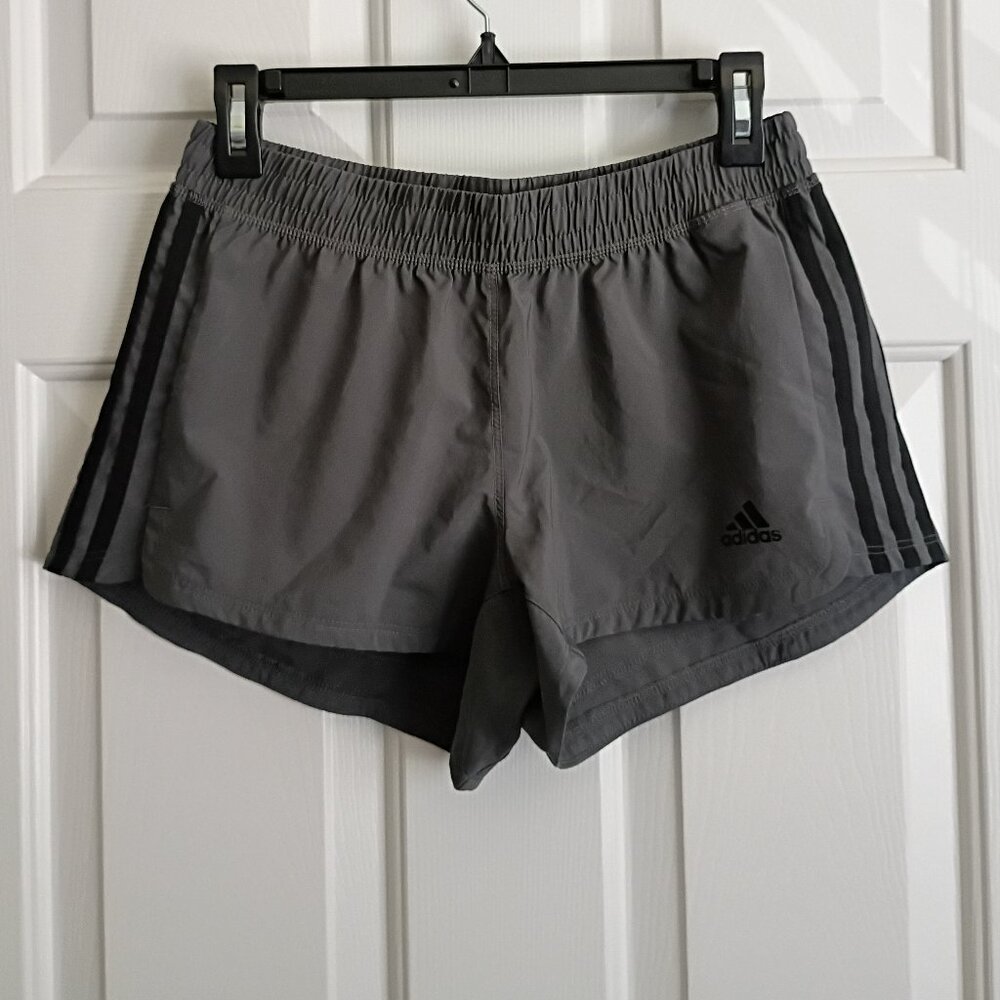 ADIDAS Climalite 3" Shorts Dark Gray Black Stripes Size Small